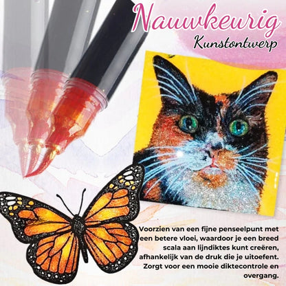 Artistieke Glitterpen Met Twee Kleuren