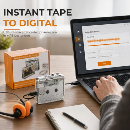 2-in-1 Cassettespeler en Cassette-naar-MP3-Converter