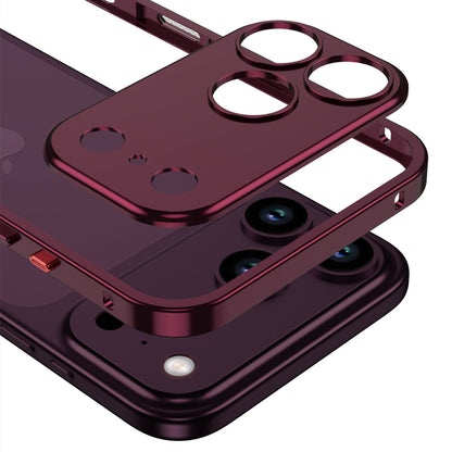 Metalen Bumper iPhone Hoesje met Camera Lens Bescherming en Transparante Achterkant