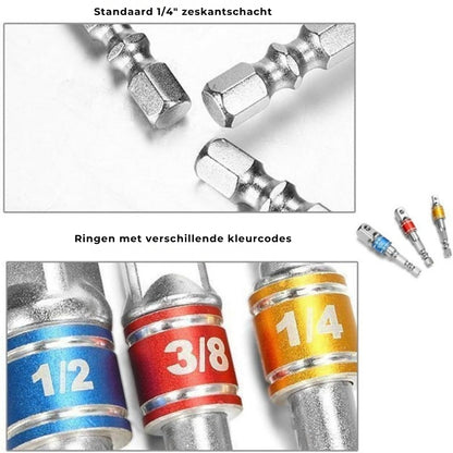 Set boor- en dopsleuteladapters
