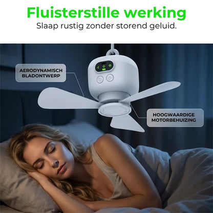 Oplaadbare Ventilator met LEDverlichting – Overal verkoeling en helder licht ✨