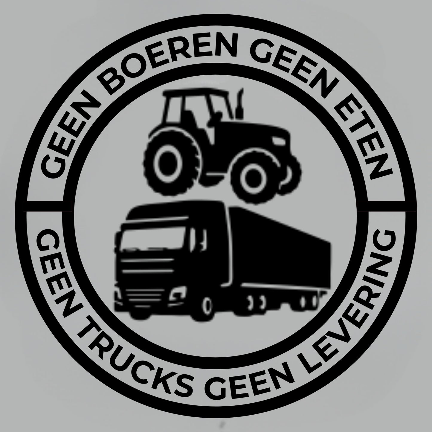Geen boeren geen eten; geen trucks geen leveringen Vinylsticker – 140 mm sticker