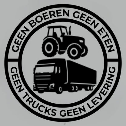 Geen boeren geen eten; geen trucks geen leveringen Vinylsticker – 140 mm sticker