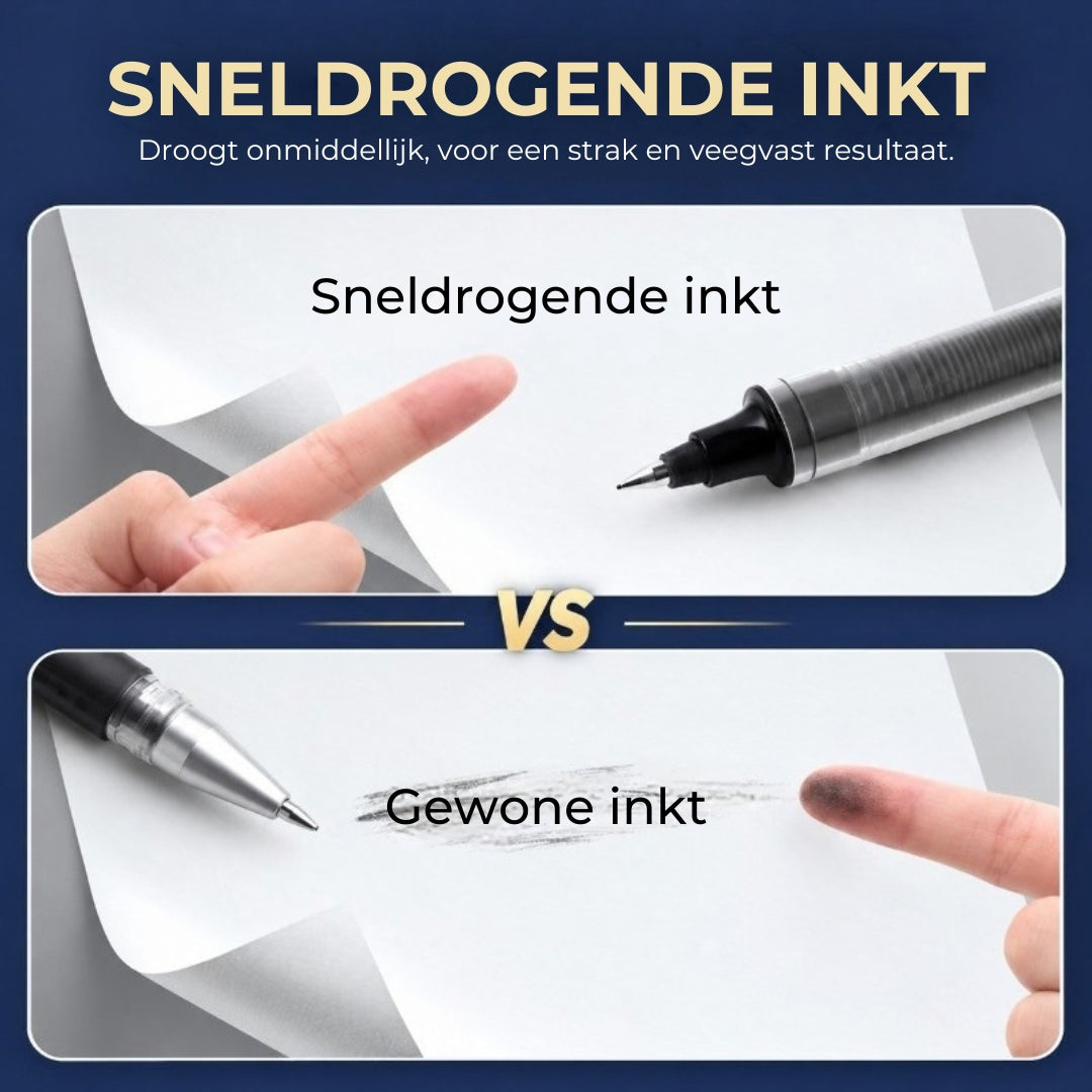 Vlekvrije en Sneldrogende Inktpennenset - 12 Stuks