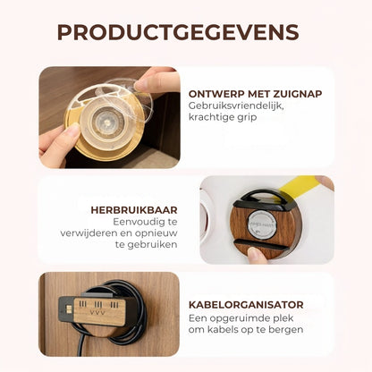 Verlengkabel Organizer met Zuignap