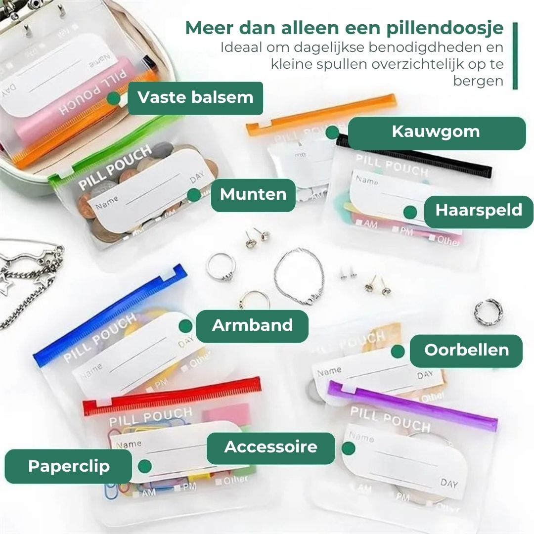 Waterdichte Medicijnzakjesset met Kleurcodering