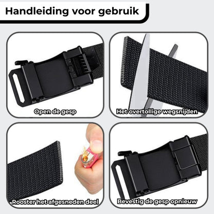 Stretch-fit Tactical Belt – Ultralichte Ratelriem voor Buiten, Werk en EDC