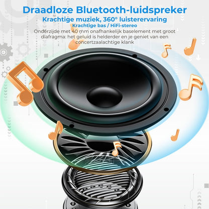 3-in-1 Opvouwbare Luidsprekerstandaard met Ingebouwde Powerbank