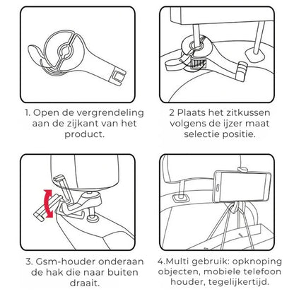 Autohaak voor Hoofdsteun