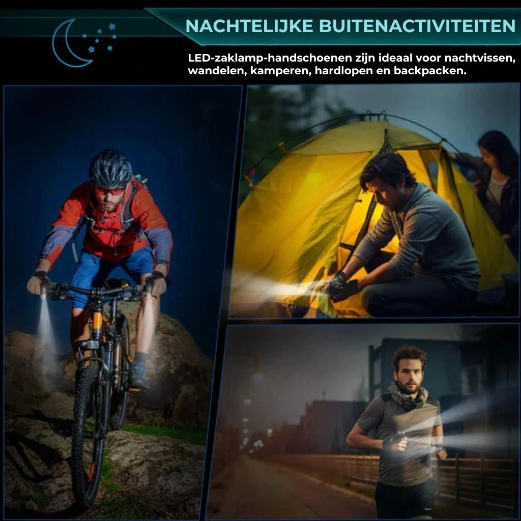 Handsfree LED zaklamp Waterdichte handschoenen