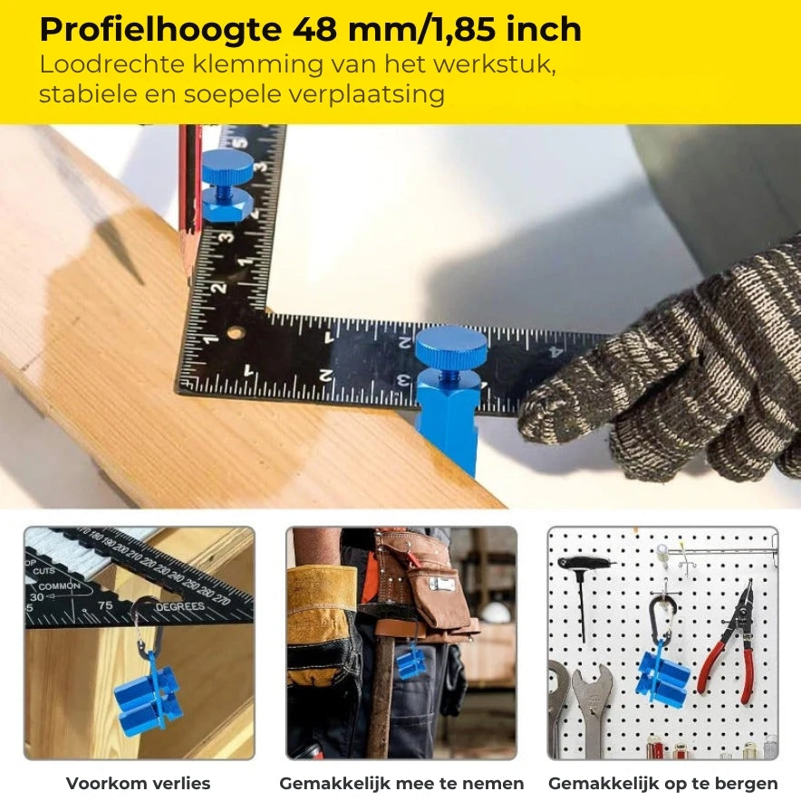 Lay-outmeters met stevige grip Set - Massief metaal