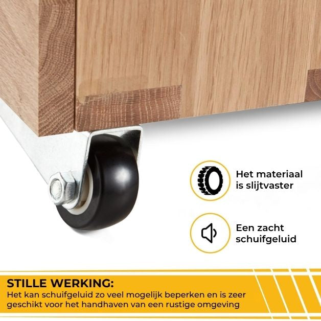 Soepele Zwenkwielen voor Meubels en Deuren - 2 Stuks