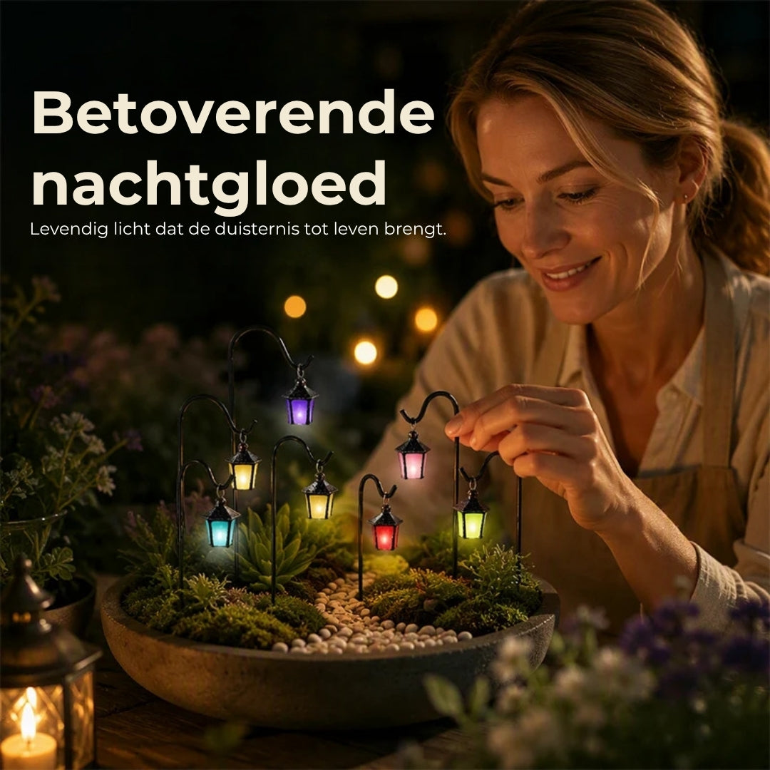 Glow-in-the-Dark Miniatuur Plantenlantaarns – 7 Stuks