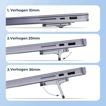 Onzichtbare laptopstandaard van aluminium (2st)