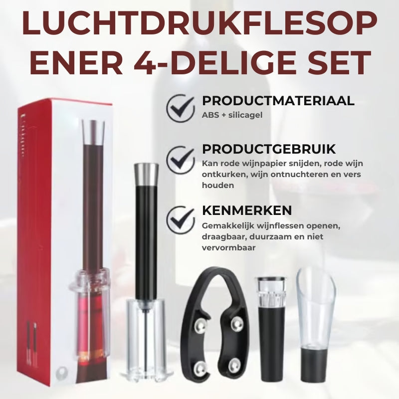 Luchtpomp kurkverwijderaar wijnflesopener set