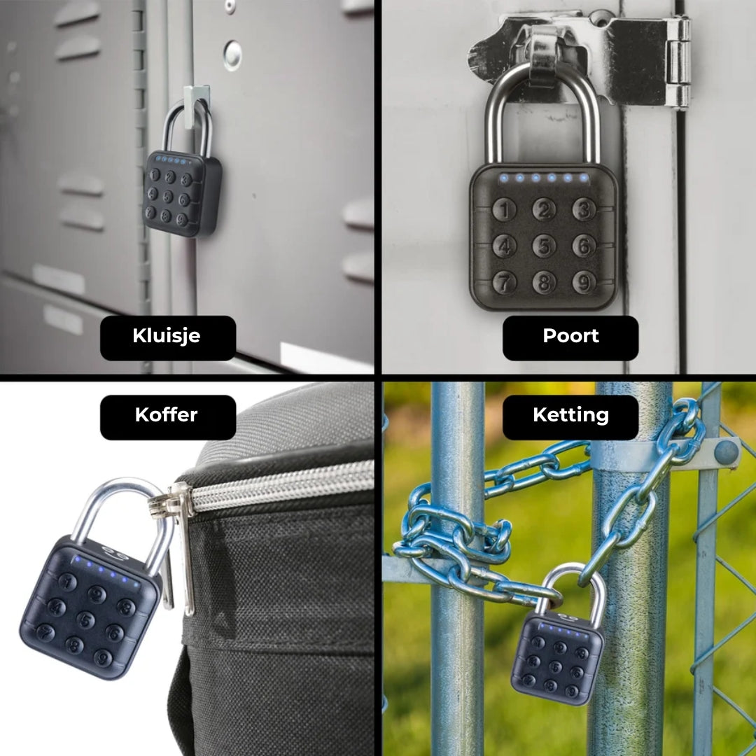 Ultrasterk Hangslot via Bluetooth of Cijfercode