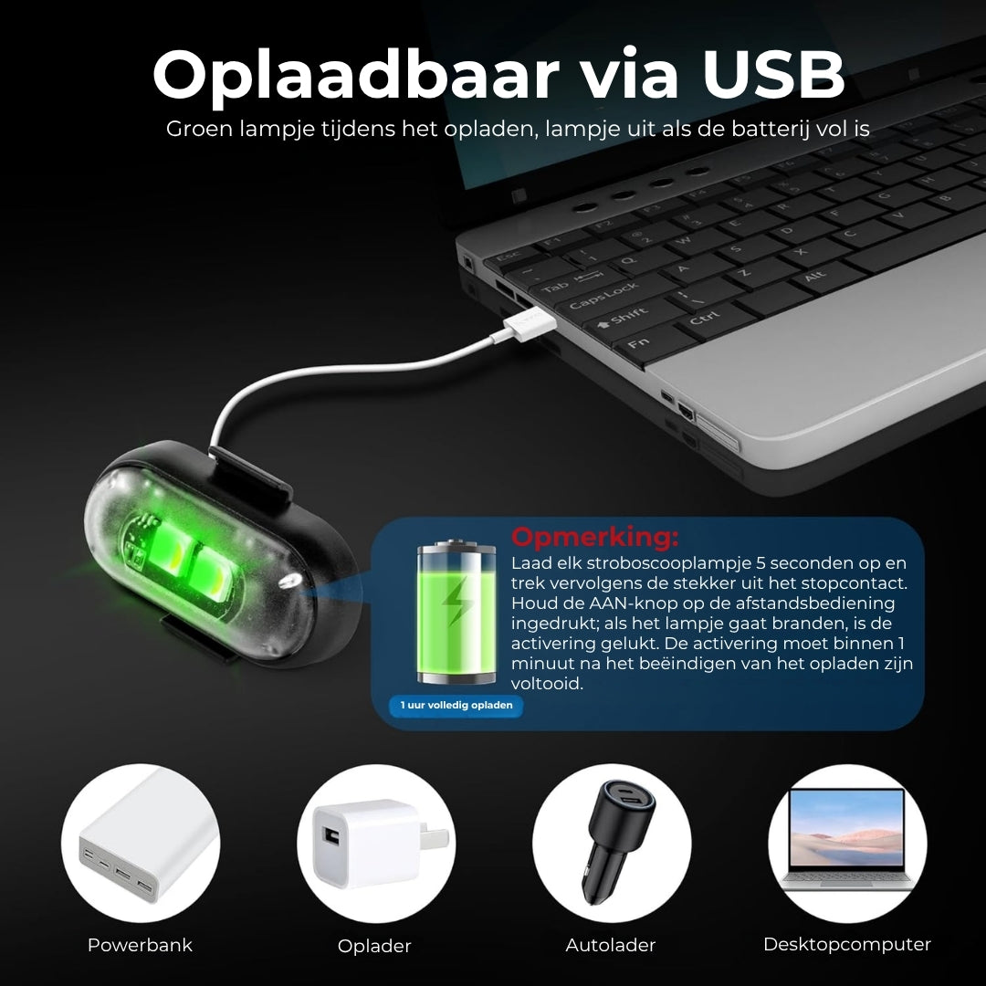 Draadloze LED Stroboscooplampen - Incl. Afstandsbediening - 2 Stuks