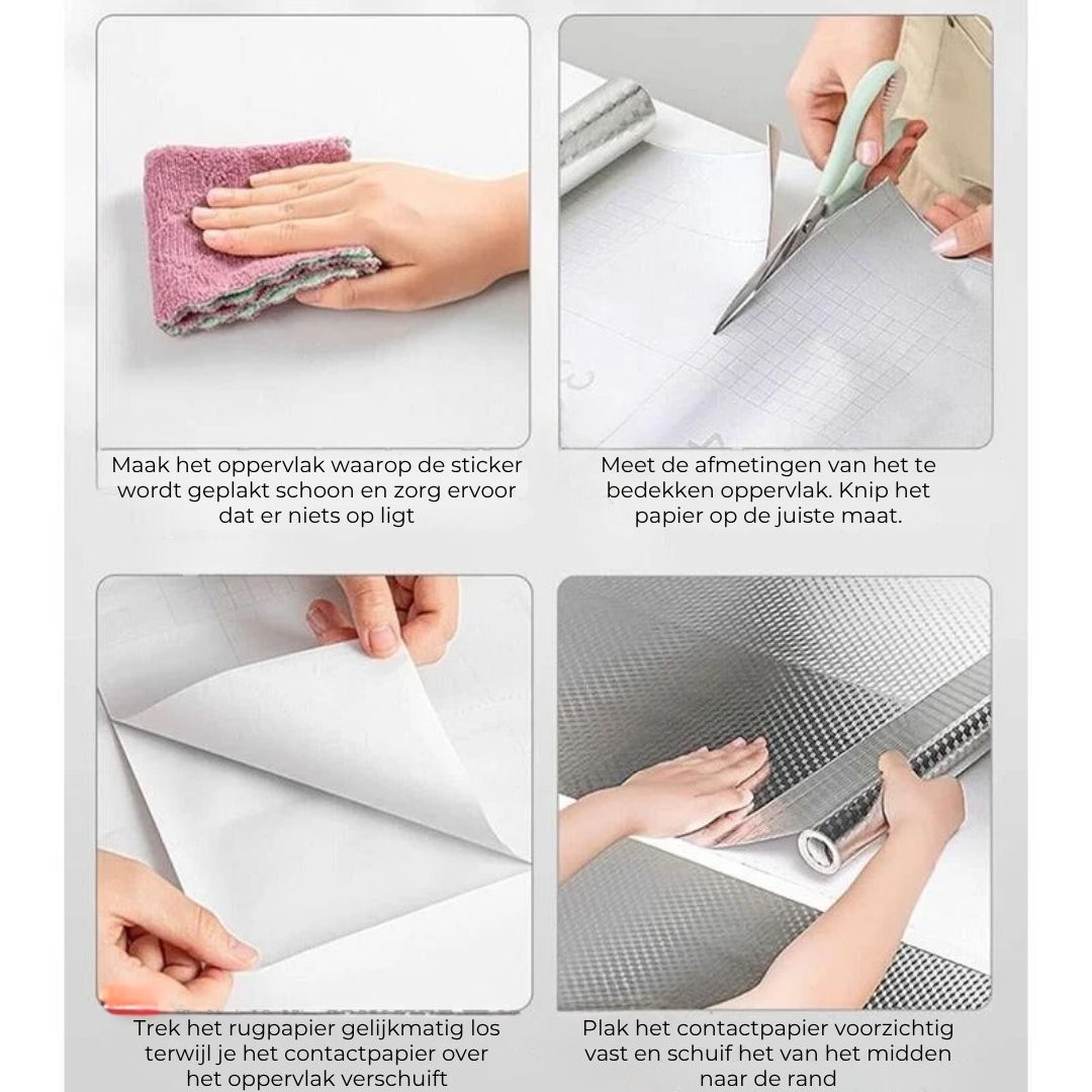 Zelfklevende Keukenfolie van Aluminiumfolie - Hitte- en Oliebestendig