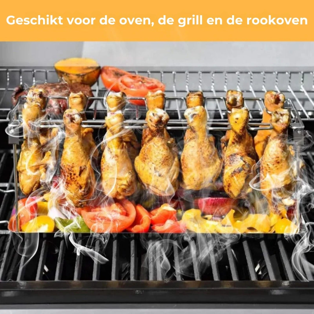 Roestvrijstalen BBQ-rek voor kippenbouten