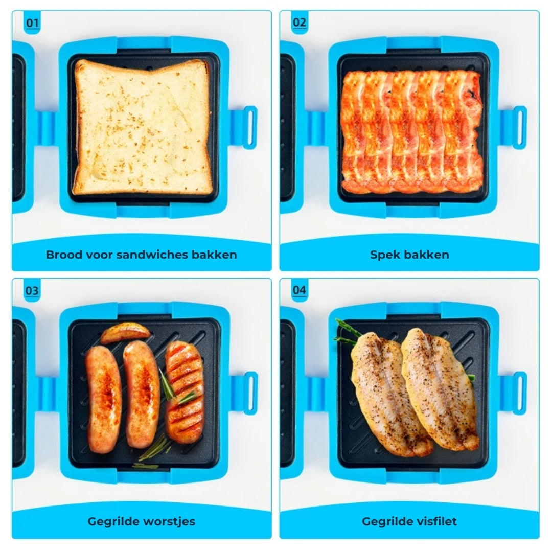 3-in-1 Magnetron Grill met Anti-Aanbaklaag