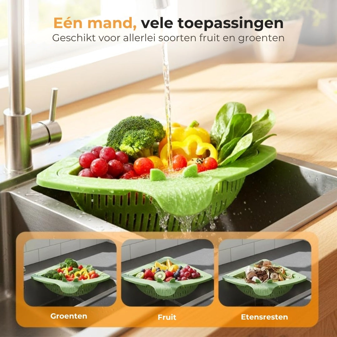 Magnetische hoekzeef voor de gootsteen