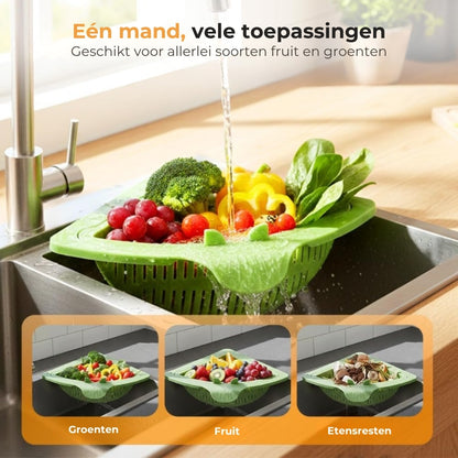 Magnetische hoekzeef voor de gootsteen