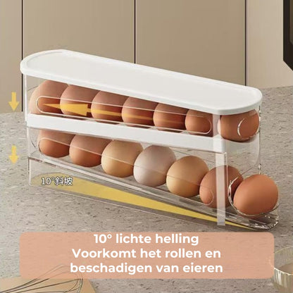 Eierhouder met zwaartekrachtsysteem