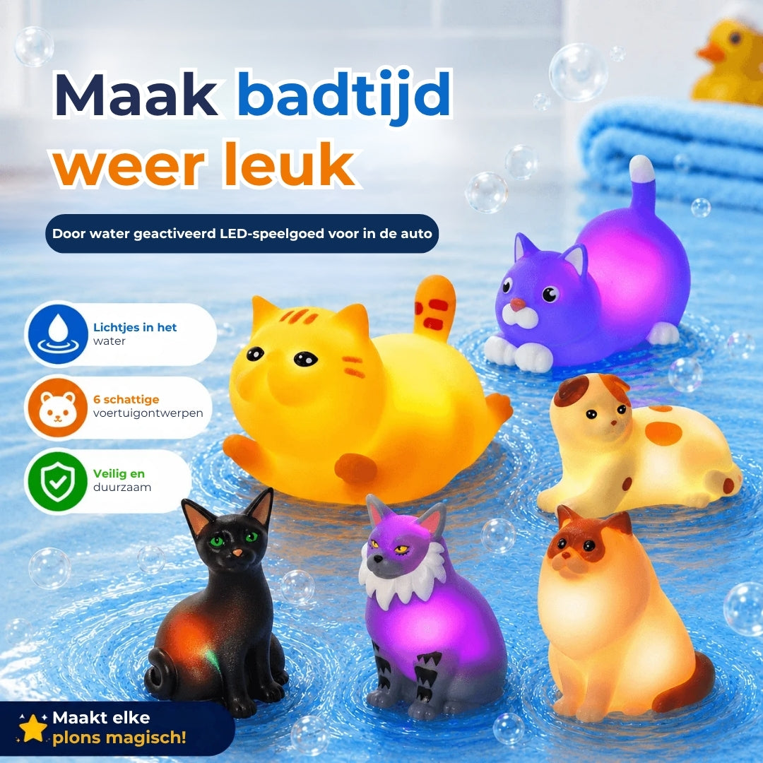 Watergeactiveerde LED Badspeeltjes - 6 Stuks