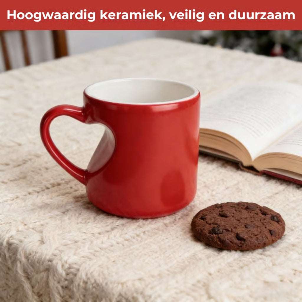 Hartvormige keramische mok met kleurverandering