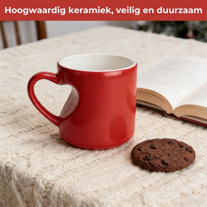 Hartvormige keramische mok met kleurverandering