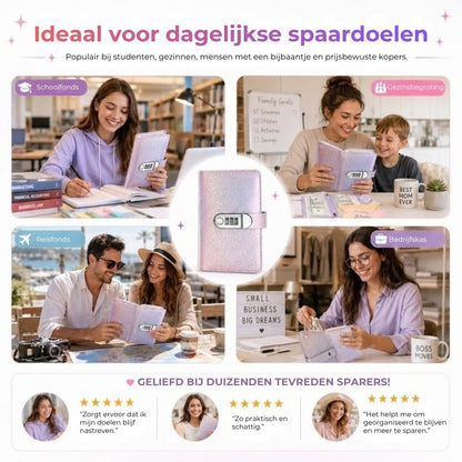 Glitter Spaarboekje met Codeslot