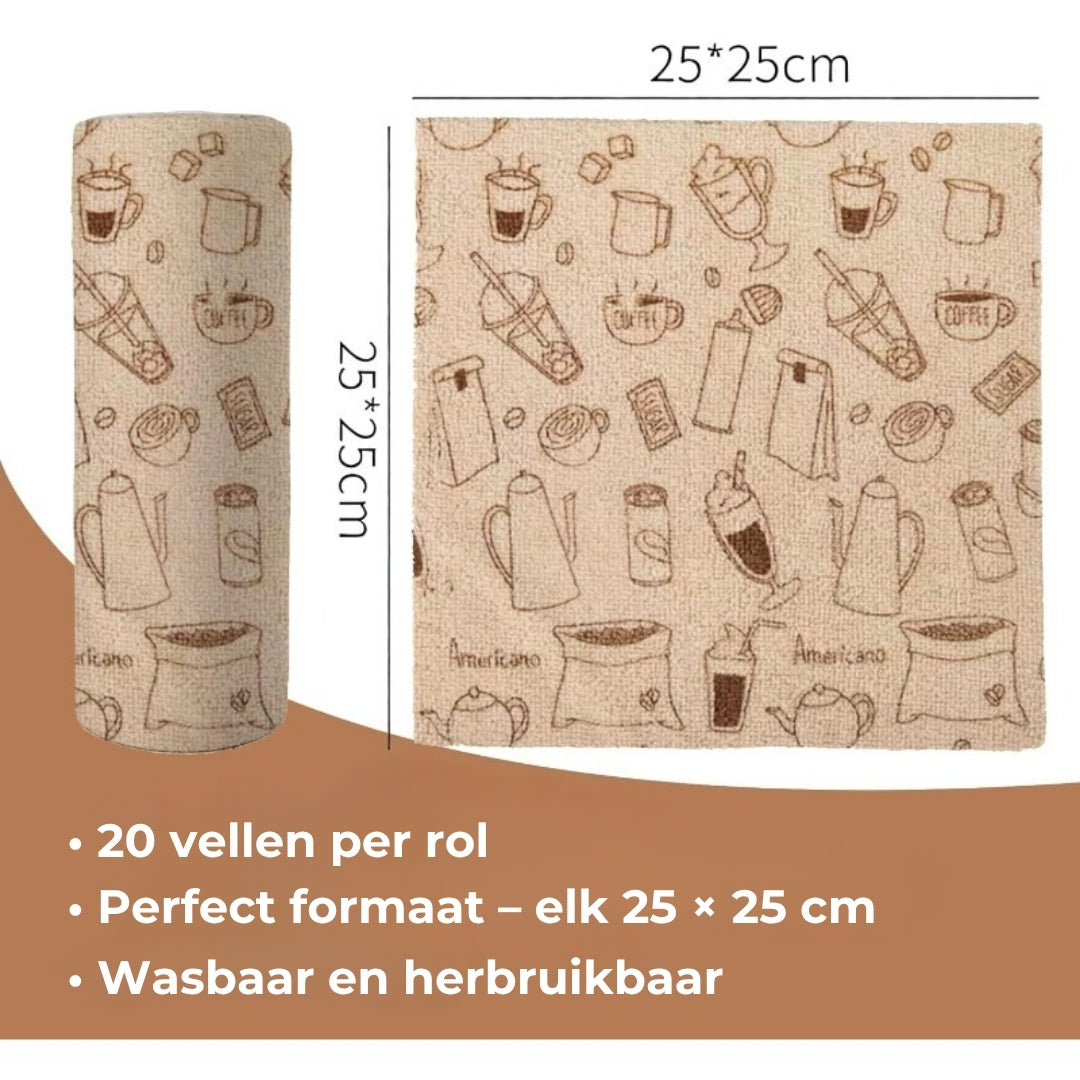 Afscheurbare microvezel reinigingsrol