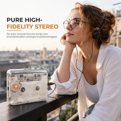 2-in-1 Cassettespeler en Cassette-naar-MP3-Converter