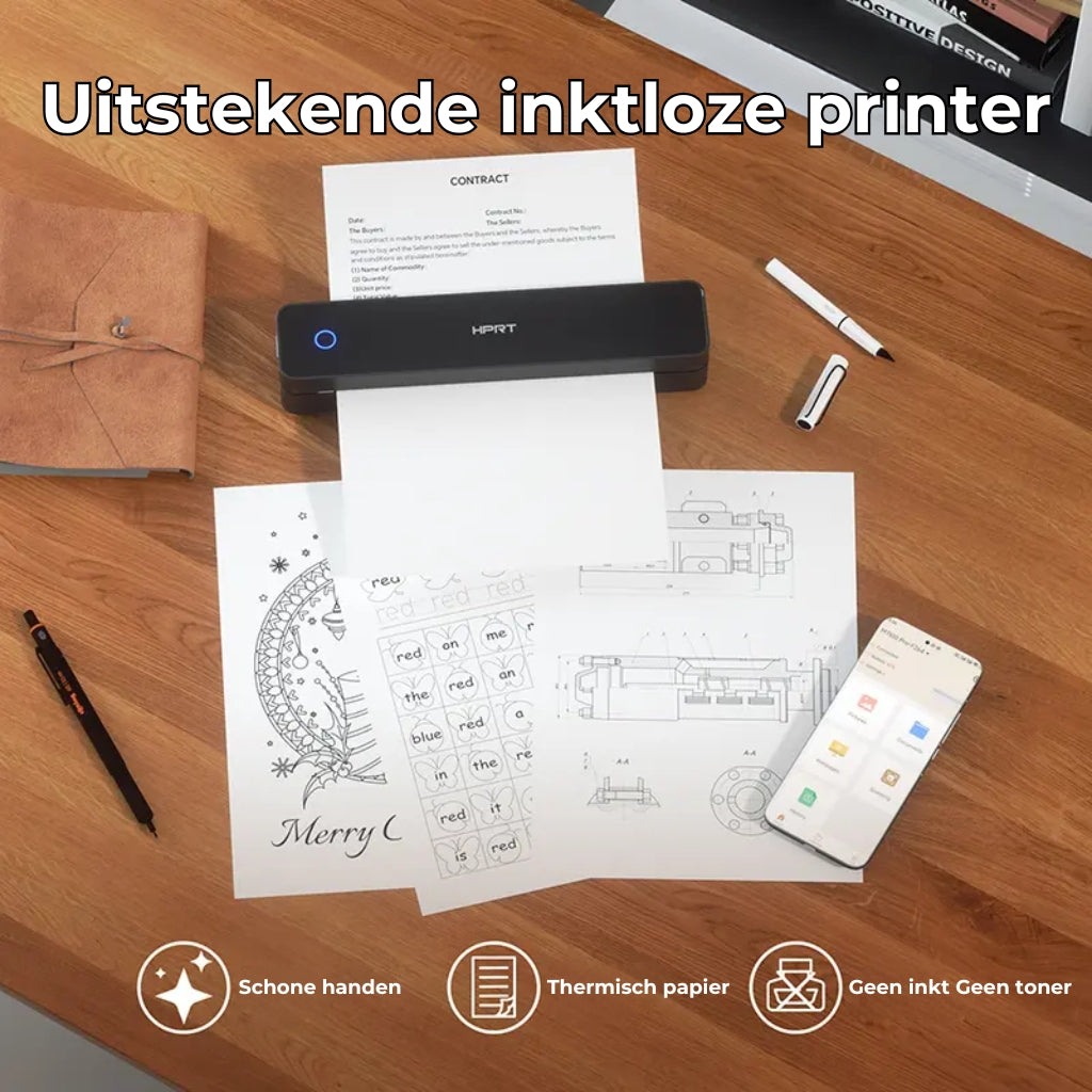 Inktloze draagbare printer