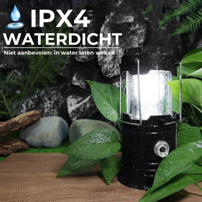 Zonne-energie + USB Campinglantaarn en -zaklamp