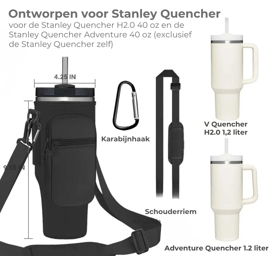 Neopreen Draagtas voor Tumblers met Verstelbare Band en Opbergvakken