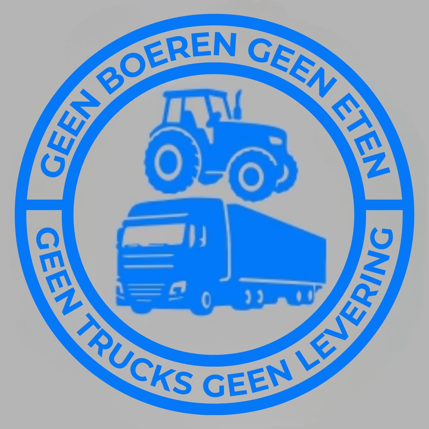 Geen boeren geen eten; geen trucks geen leveringen Vinylsticker – 140 mm sticker