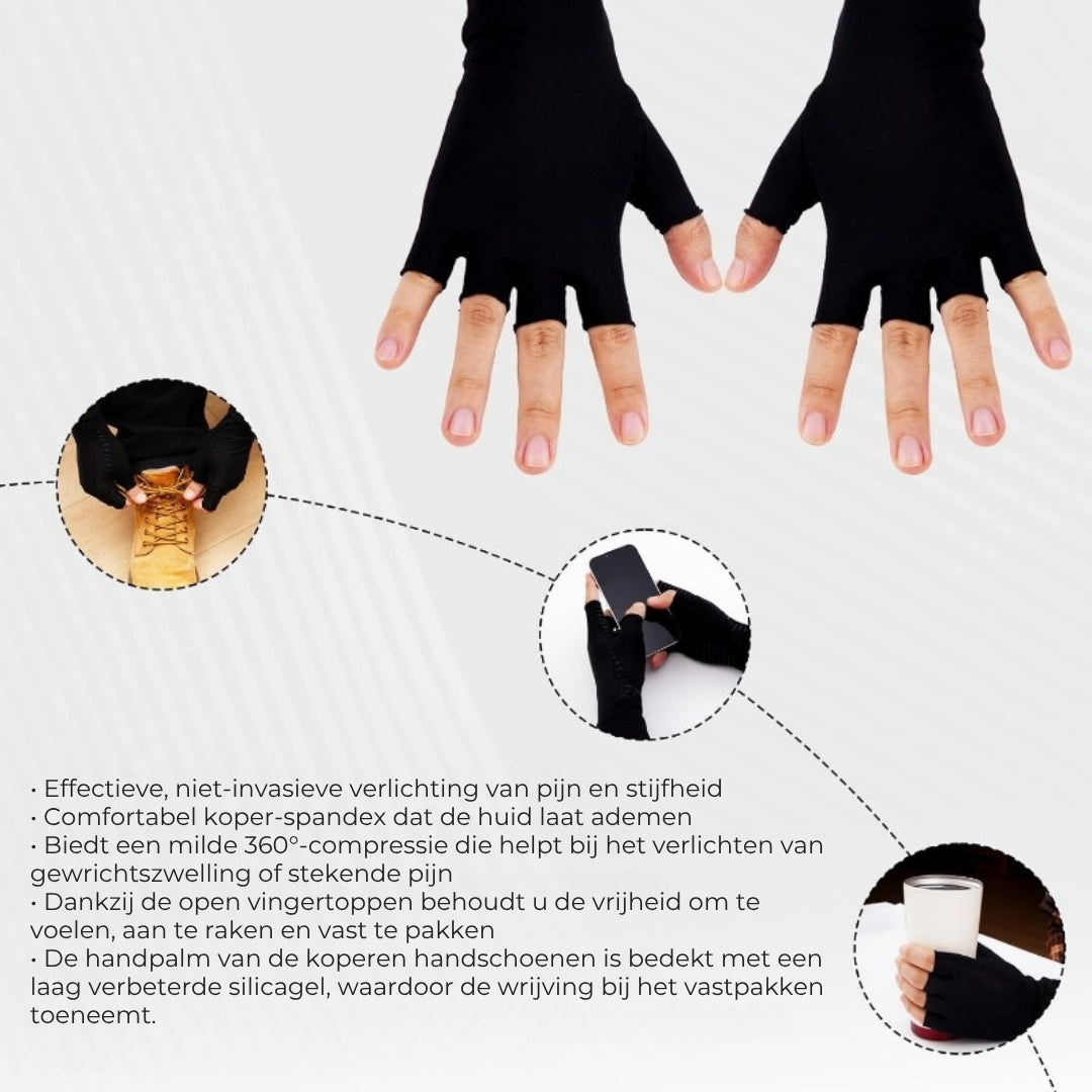 Koper Compressie Handschoenen - 1 Paar