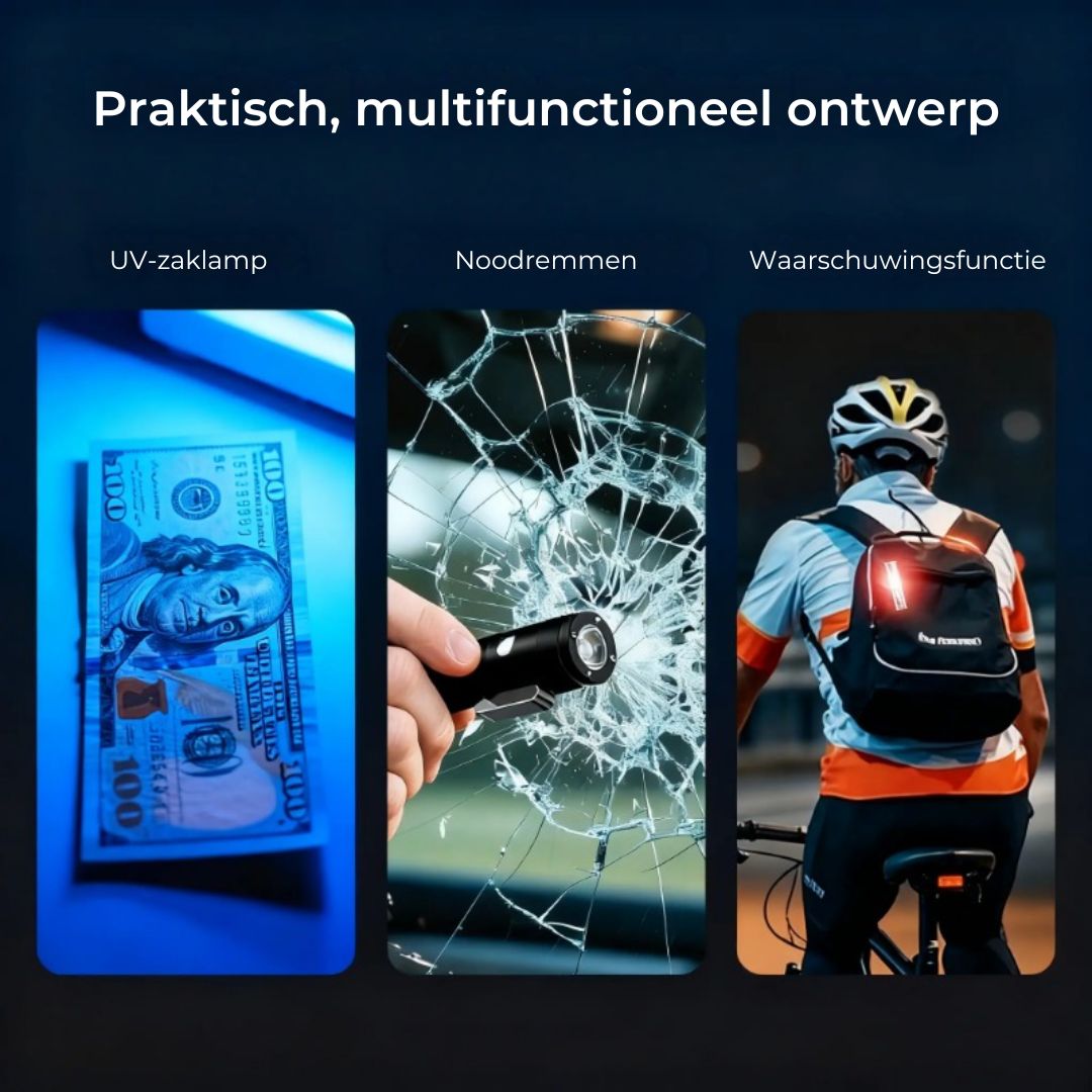 Krachtige Mini-Zaklamp Sleutelhanger met Magnetische Voet