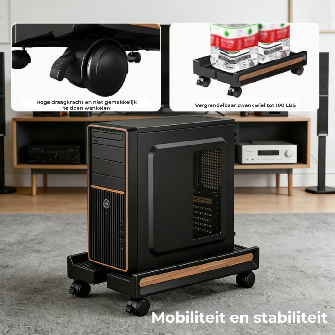 Verstelbare Computerstandaard met Wieltjes