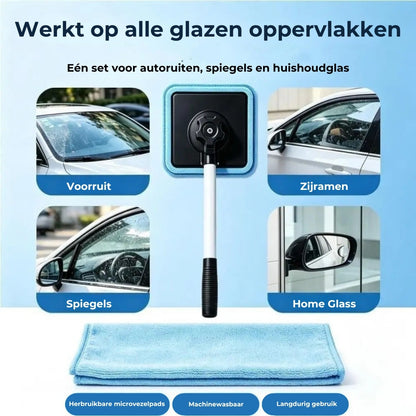 Uitschuifbare Autoruitreiniger met Microvezeldoeken