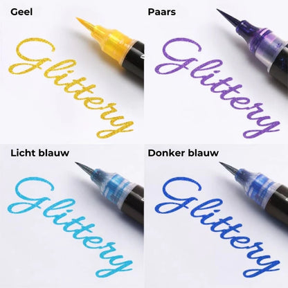 Artistieke Glitterpen Met Twee Kleuren