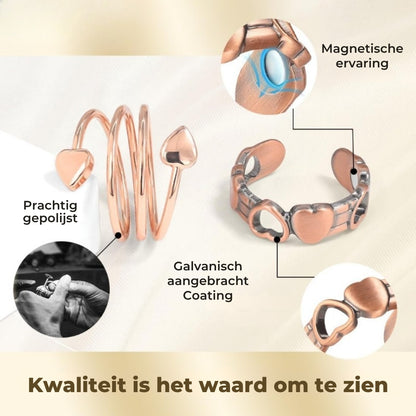 Koperen Wellnessring - Magnetisch en Verstelbaar