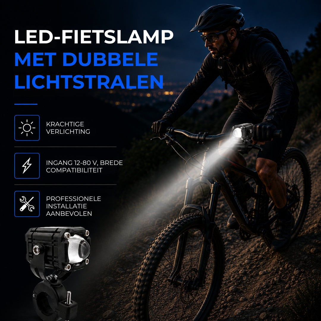 LED Fietslicht met Dubbele Lichtstraal