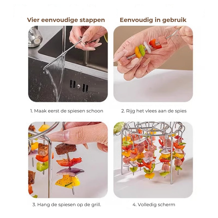🥩Airfryer Barbecuerek, verticale saté