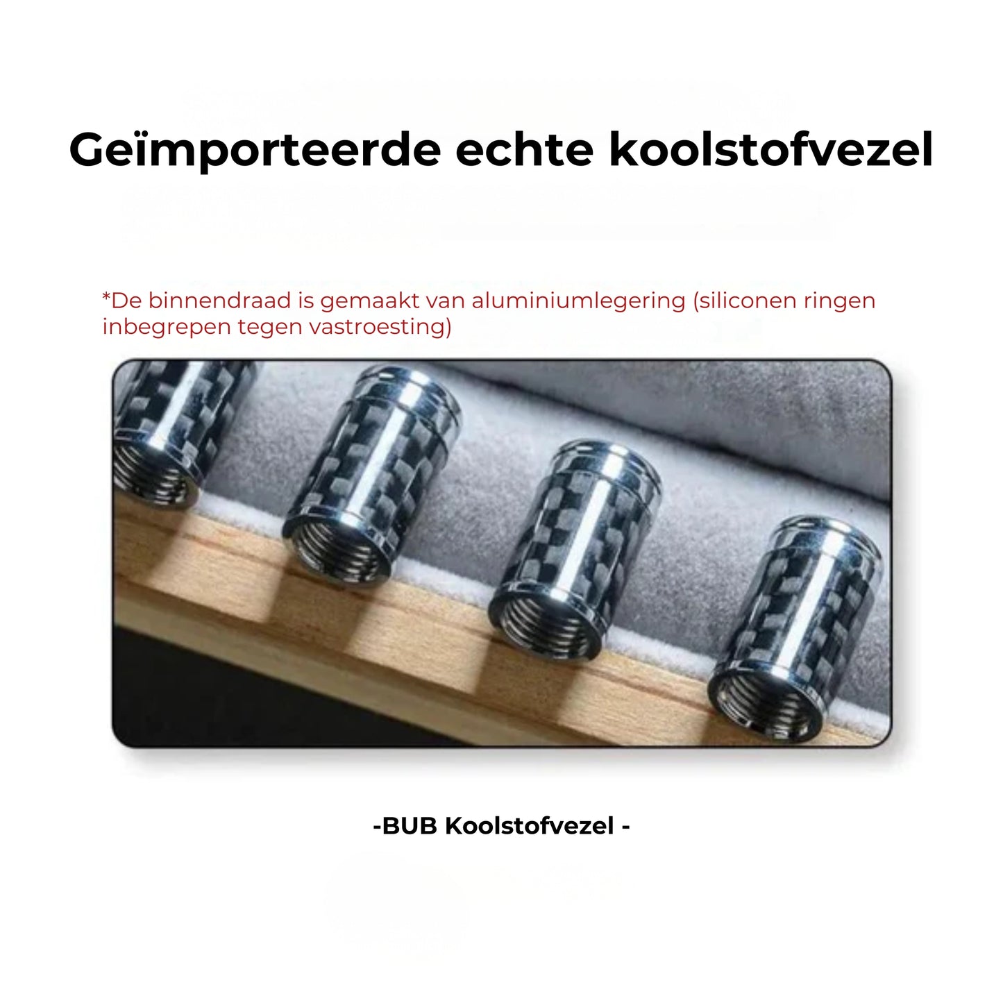 Koolstofvezel ventieldopjes banden – Lekvrije wielbeschermingsset