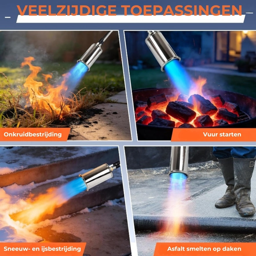 Propaangasbrander voor onkruid