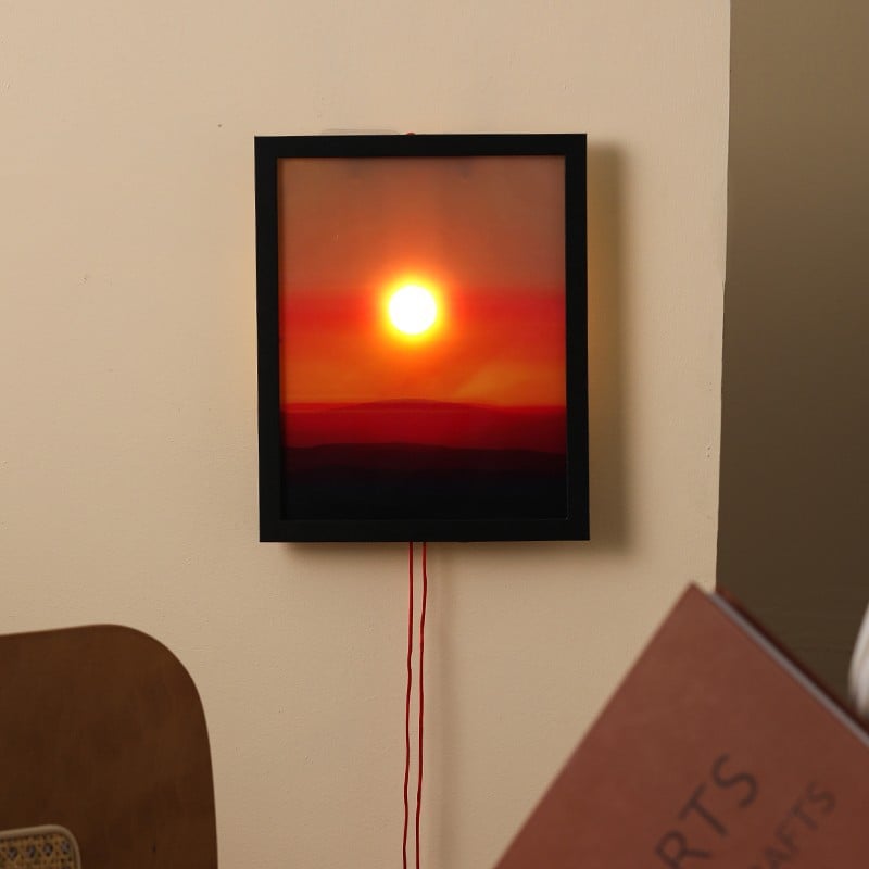Creatief handgetrokken LED zonsondergang fotolijst