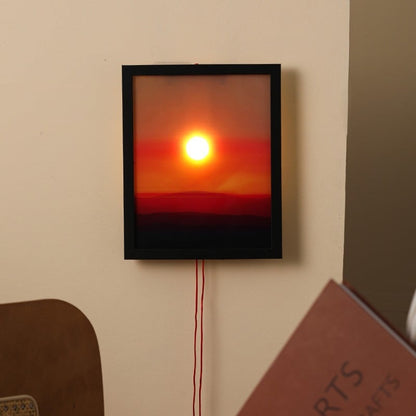 Creatief handgetrokken LED zonsondergang fotolijst