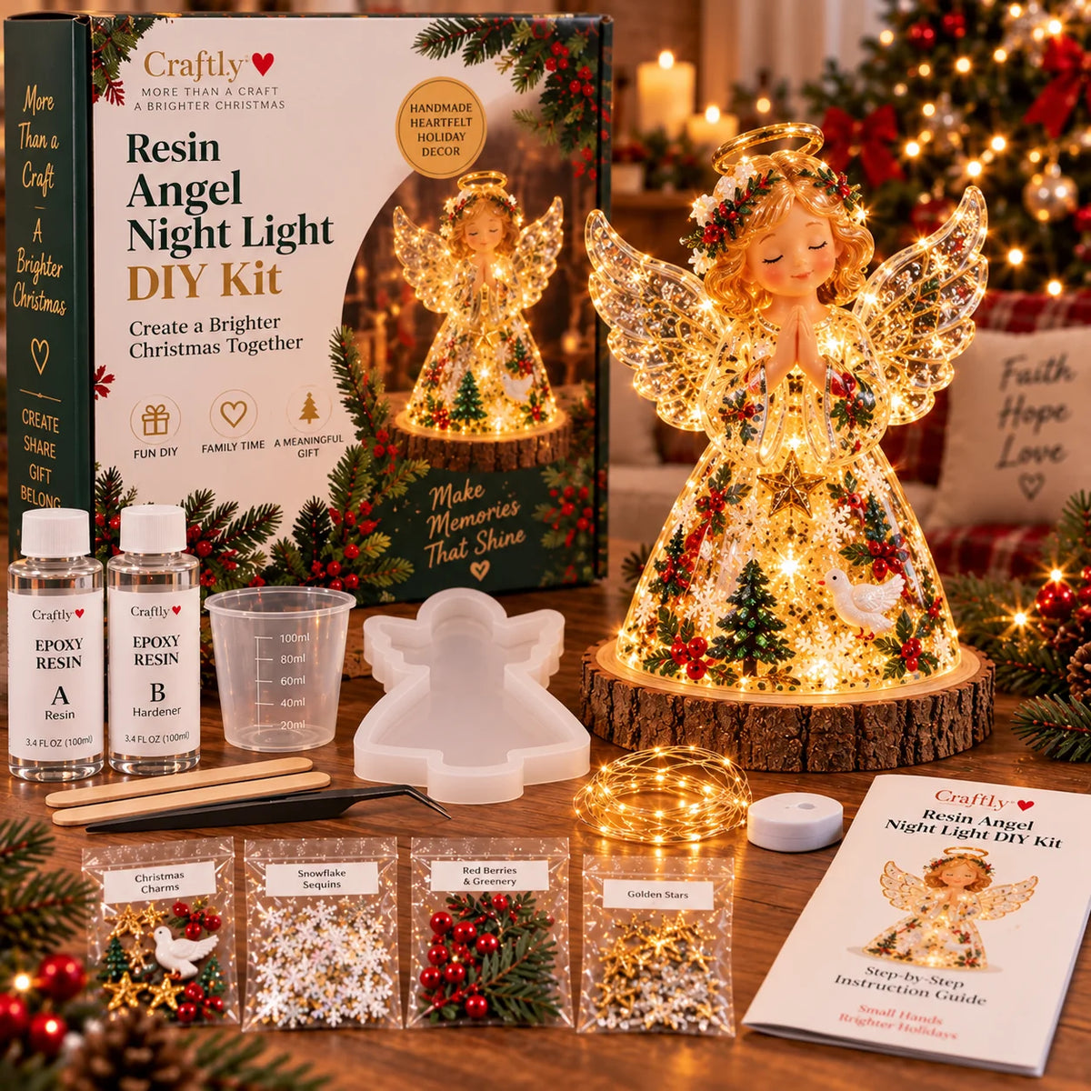 DIY Hars Kerst Nachtlampje - Incl. Handleiding